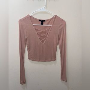 Pink crop top- size small